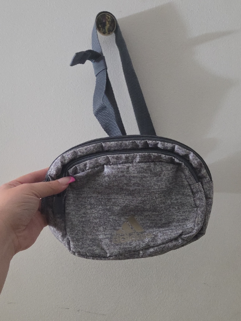 Adidas Heathered Gray Crossbody Belt Bag NWOT